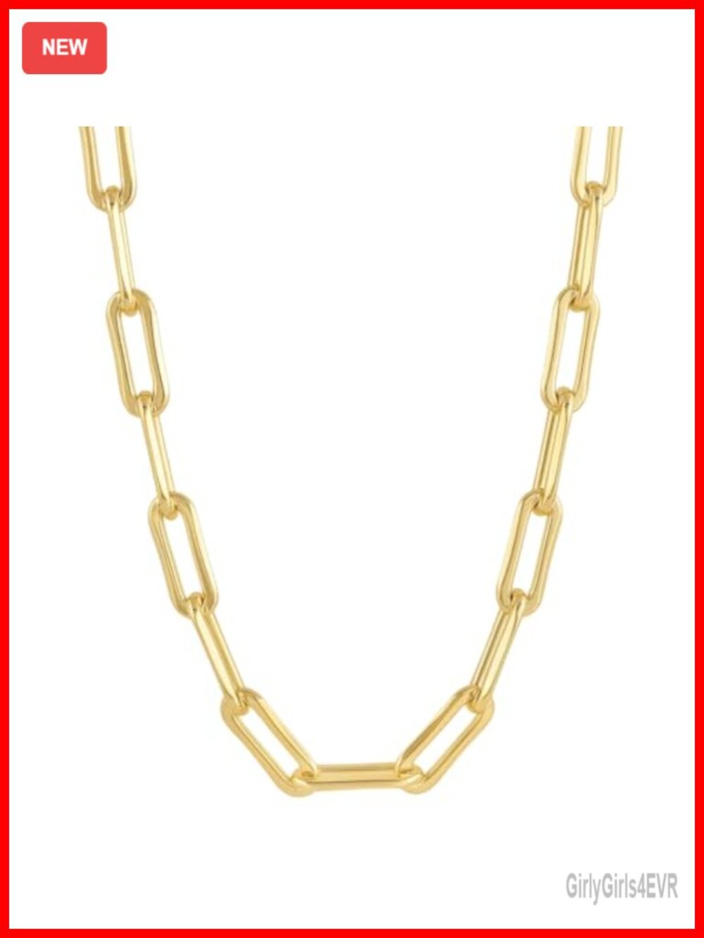 18k Gold Plated Oversized Chain Link Necklace Statement